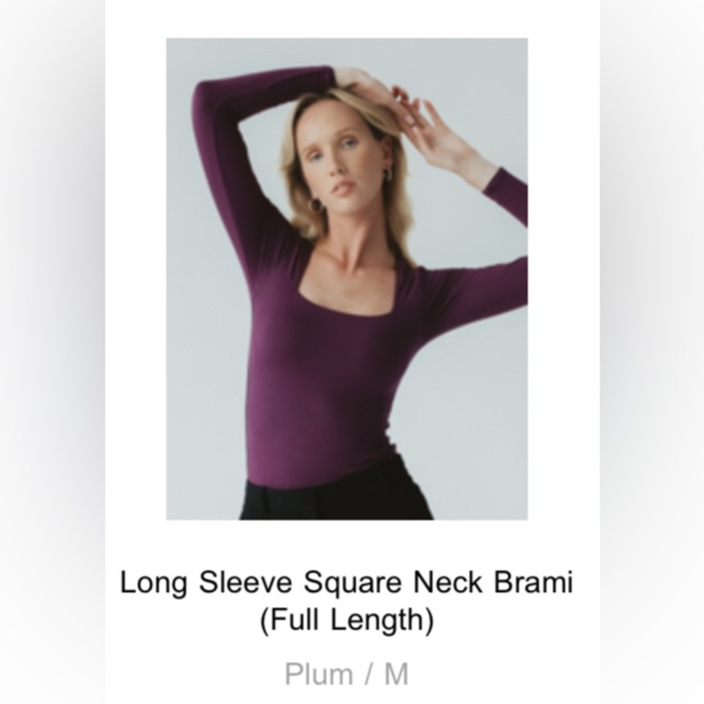 Long sleeve, square neck, Klassy Network full length brami shirt
